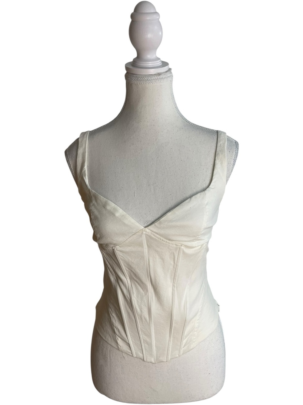 Zara Linen Corset Top White